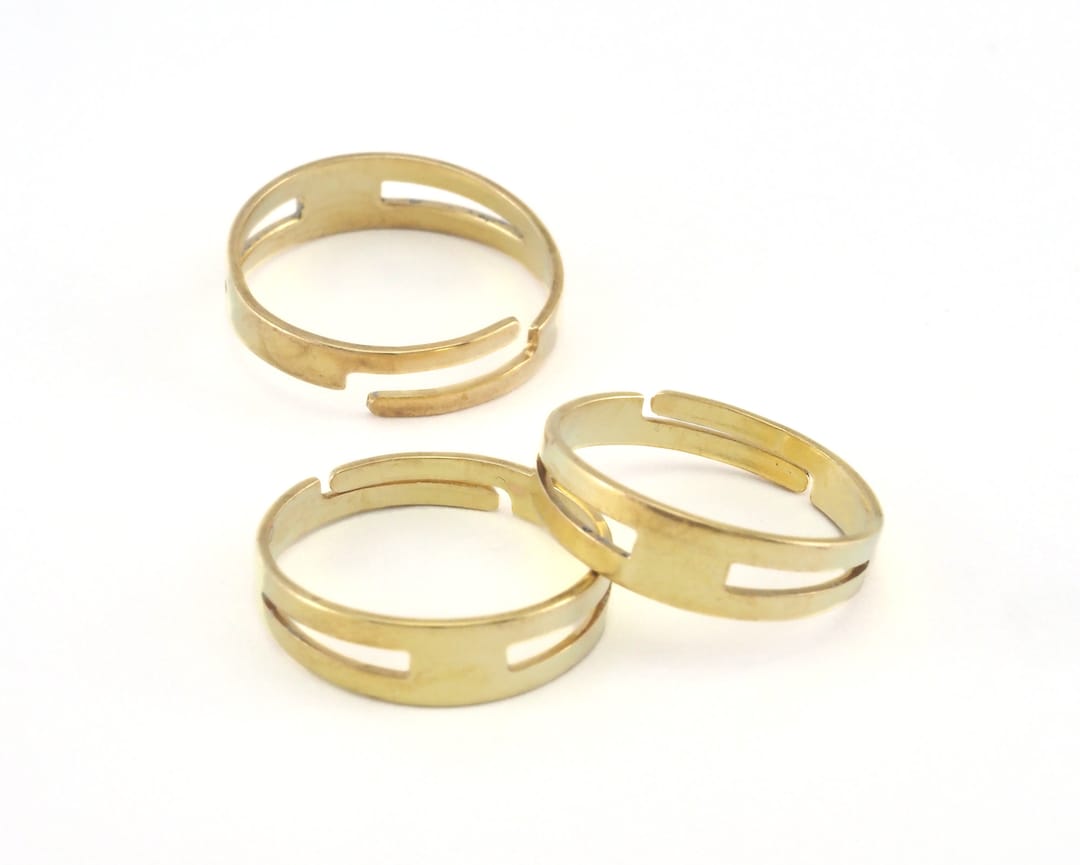 Ring Blank Size 6US 9US Adjustable Raw Brass With 5mm Base Setting