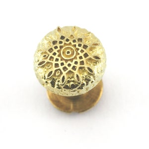 Motif textured screw rivets, chicago screw / concho screw, (10mm Head) raw brass studs, 1/8" bolt CSC5 CSC8 R142