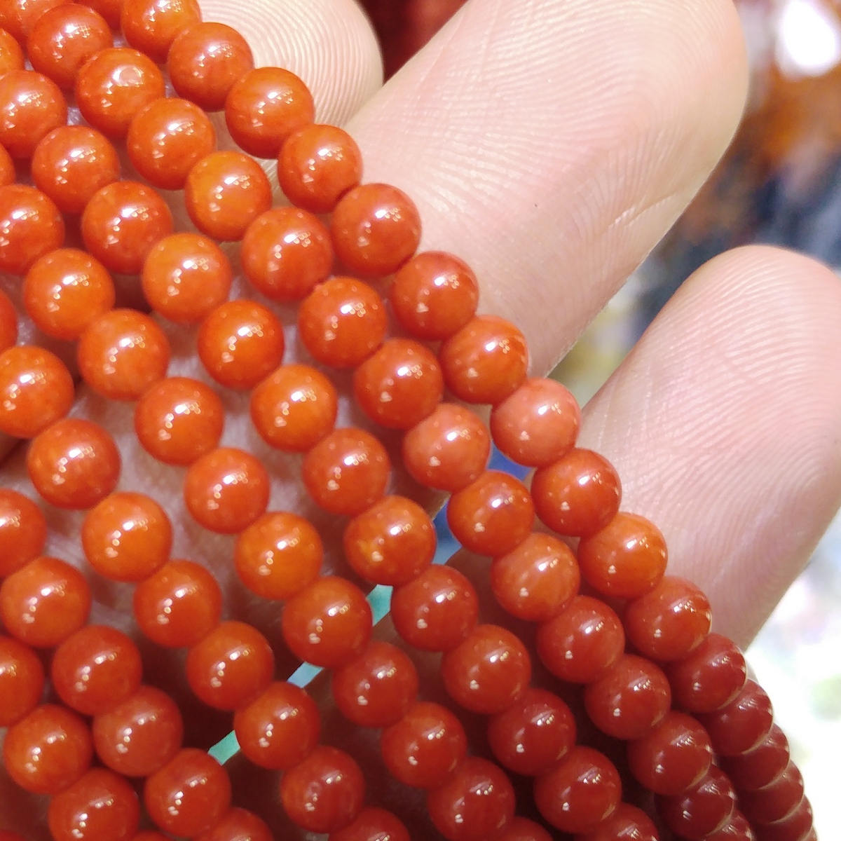 Round Coral Beads 4 mm Coral Beads Gemstone Beads Etsy