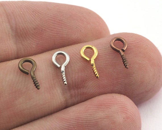 Miniblings 100x golfari 10mm versilbert- Mini cannulate viti per gioielli fai da fare ho Golfari golfari ganci a vite occhielli