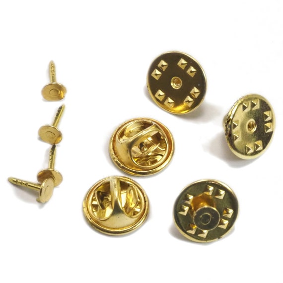 Lapel Pins Tie Tack Blank Pin With Clutch Back Lapel Scatter Pin Base Brooch  Clip Pad Size : 4.5mm 2005R-60 