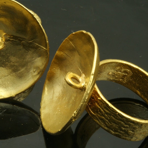 adjustable brass ring 1 pc  gold plated 25 mm with base setting 549