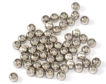 silver tone brass spacer bead 3mm (hole 15 gauge 1.5mm)   findings bab1.5 2271