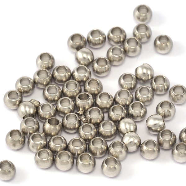 silver tone brass spacer bead 3mm (hole 15 gauge 1.5mm)   findings bab1.5 2271