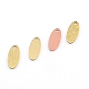 Marquise Charms Raw Hammered - Brushed Brass - Copper 5x12mm 0.8 mm 1 holes Findings  4264