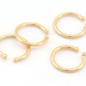 Ear cuff Shiny Gold Plated Brass Septum Ring, Nose Rings, 15mm Findings Charms 466