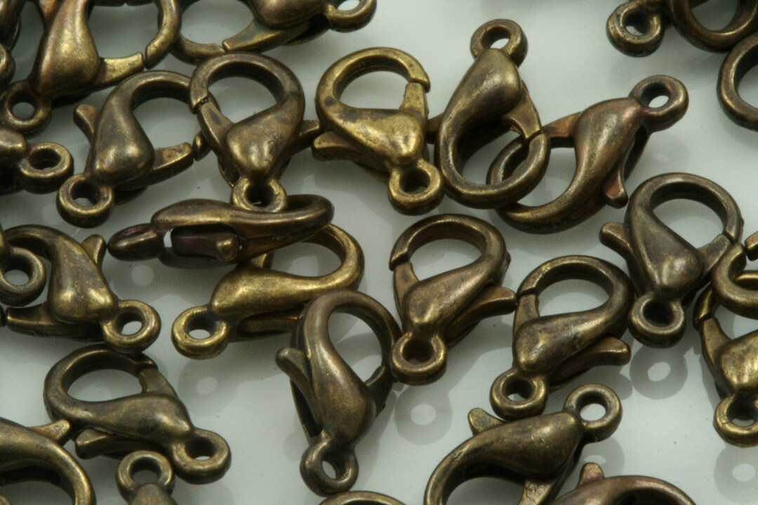 Antique Brass Alloy Lobster Claw Clasps 10x5mm 501 901 Etsy
