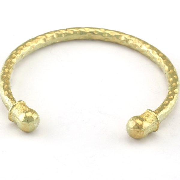 Hammered Bracelet Raw Brass  (64mm inner size - Adjustable ) OZ3894