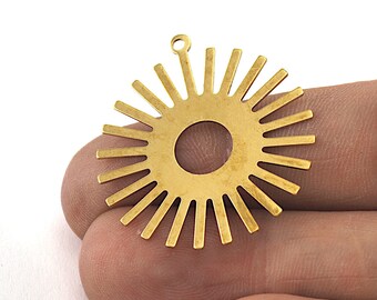 Sun Charms 33x30mm 1 hole Raw brass findings 3571-150