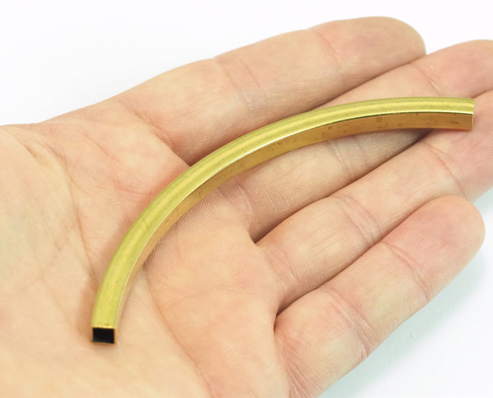 Raw Brass Square Curved Tube 5x100mm hole 4.4mm N146570 Etsy New Zealand