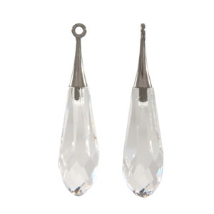 Pendente a goccia pura 6532 cristallo Swarovski® (mezzo foro) con tappo a tromba 21 mm