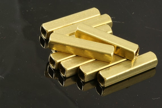 Lot De 2 Tubes Carrés En Laiton - 5x5 Mm, épaisseur 1 Mm, Longueur 500 Mm, Pour Bricolage Ou Décoration - 3