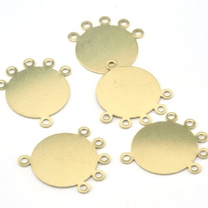 Circle raw brass 23x21mm connector charms , findings earring oz2791-103