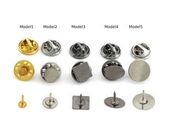 Messing Revers Pin Rohling mit Clutch, Krawatte Tack Zubehoer, 5 Styles Metall Brosche Basis, DIY Emaille Pin Zubehör, Pin Backs -2005