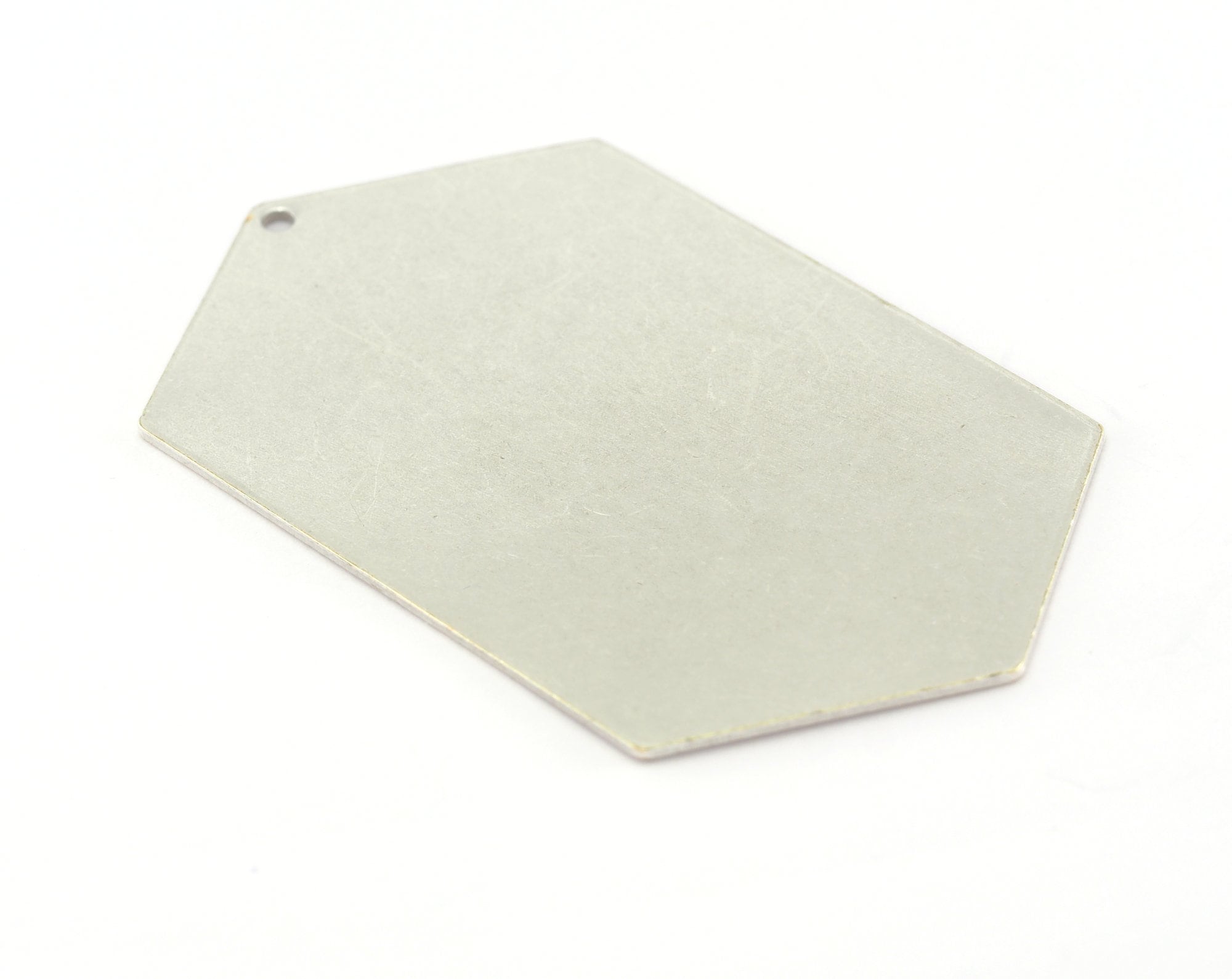 chalonpeco•*¨*•.¸♬︎ Elongated Hexagon Shape Antique Silver Plated 54x32mm 0.8
