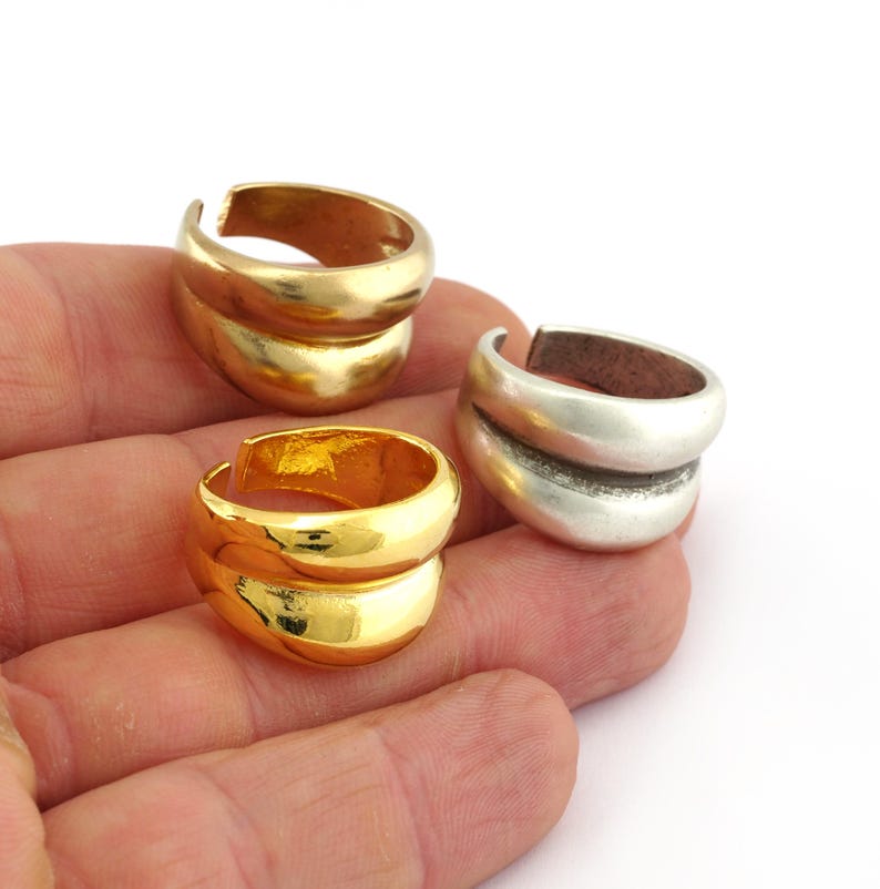 Adjustable Brass Ring (18.75mm 8.5US inner size) 3014 image 2
