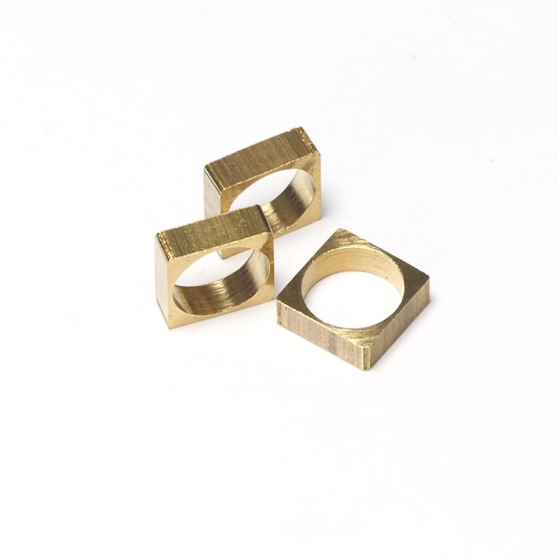 9mm 2364 hole Raw Brass square pendant 10x3,5mm 1327R