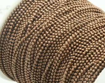 gefacetteerde messing kogelketting 1,5 mm koperkleur Z087