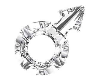 Male Symbol 4878 Swarovski crystal (001)  18x11.5mm Foiled Limited Stock
