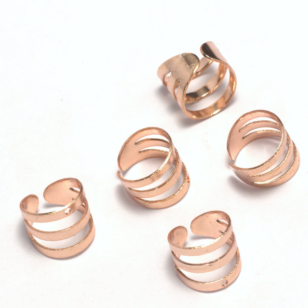 Ear Cuffs With One Hole Rose Gold Brass 9mm 3/8 Inch 991C - Etsy