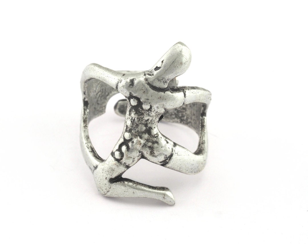Ballet Dancer Ring Adjustable Ring Antique Silver Plated Brass (17mm ...