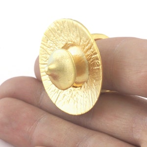 Drum cymbal disc Adjustable Ring Matte Gold Plated brass (18mm 7.5US inner size) OZ2844