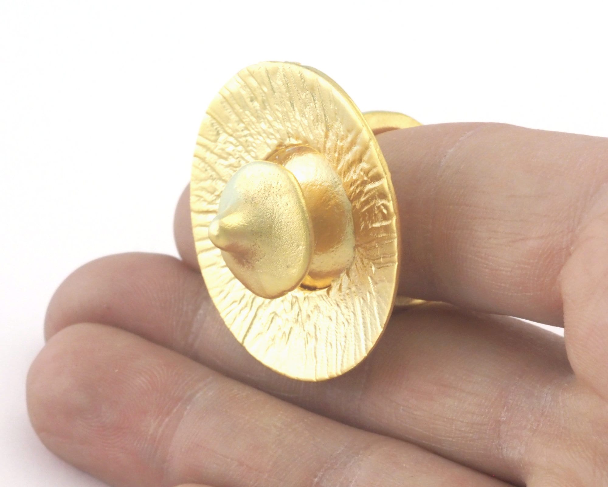 Drum cymbal disc Adjustable Ring Matte Gold Plated brass 18mm Etsy