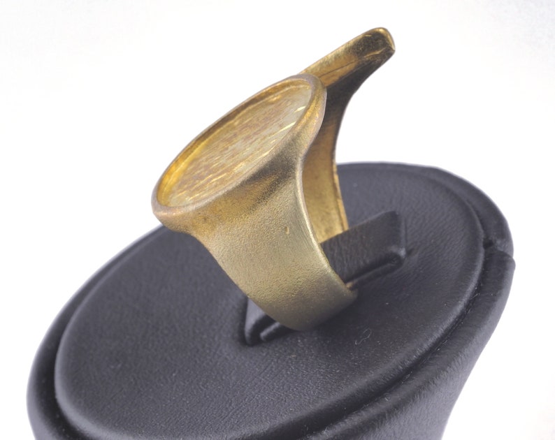 Ring Adjustable Ring Bezel Raw brass 18mm 7.5US inner size - Adjustable OZ2851