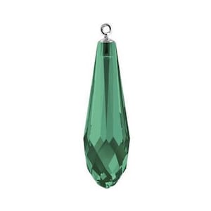Pendente a goccia pura 6531 Swarovski® smeraldo (mezzo foro) con tappo classico 24 mm