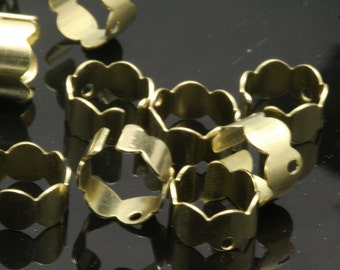 50 pcs (25 pair) Raw Brass Ear Cuffs with One Hole 9mm 3/8 inch with 1 hole 908