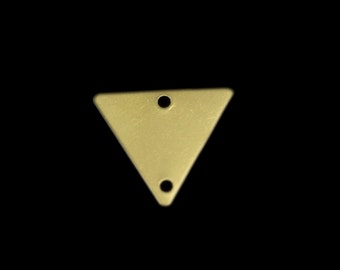 Equilateral Triangle 12x14mm Tag Charms with 2 Hole, Raw, Antique Silver Plated Brass Findings 620RMD