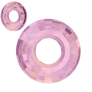 Colgante disco 6039 swarovski 25 mm cristal lila sombra