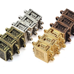 Brazil bracelet clasp 2 multi hole strands 16.5x11mm (antique yellow,silver,gold,copper) tone alloy magnetic clasp MCL 1081