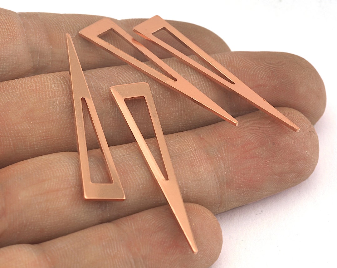 Copper Triangle Rings Triangle Raw Copper 40x8mm (0.8mm Thickness) No Hole Charms Findings ...