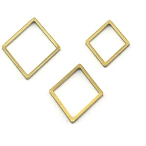 Rhombus Wire Ring 20 - 24 - 27mm raw brass (0,8mm 20 gauge) charms ,findings 3887-3888-S292R-220