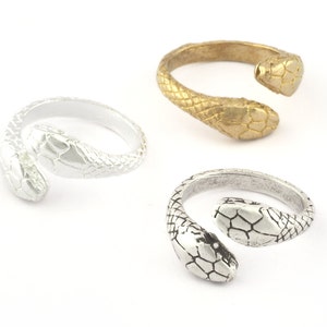 Ormring Justerbar Råmässing, Blankt Silver, Antiksilver (17 mm 7US innermått) 5240