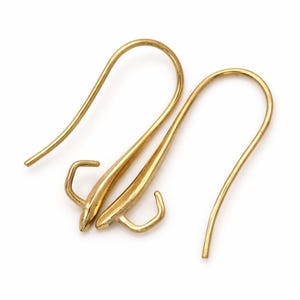 Gancho para pendientes de latón crudo de 24 mm con soporte para cuentas, alambre para hacer joyas, bucle abierto, suministros para bricolaje 1263R