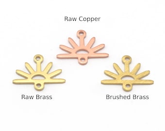 Sun Charms Connector 15x12mm 2 hole Raw Copper - Brass - Brushed Brass findings S153-38