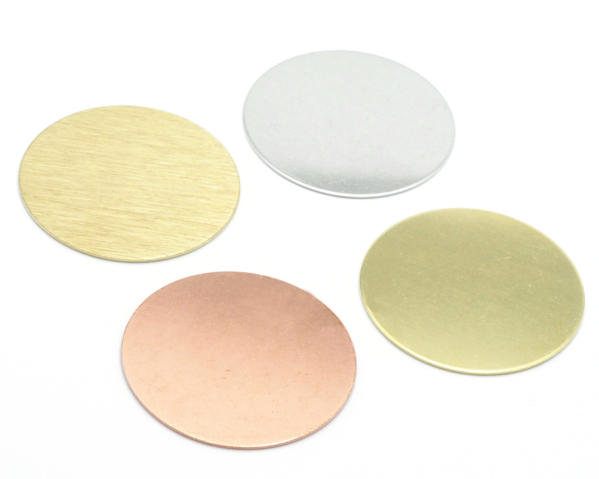 35mm Round Metal Stamping Blanks - Raw Brass, Copper, Stainless Steel…