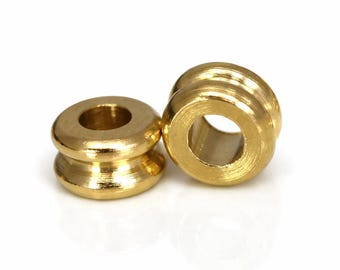 Ruwe messing afstandskralen 6 x 4 mm 3 mm gat, messing afstandskraal, metalen afstandskralen, benodigdheden voor het maken van sieraden, messing sieraden bab3 1317R