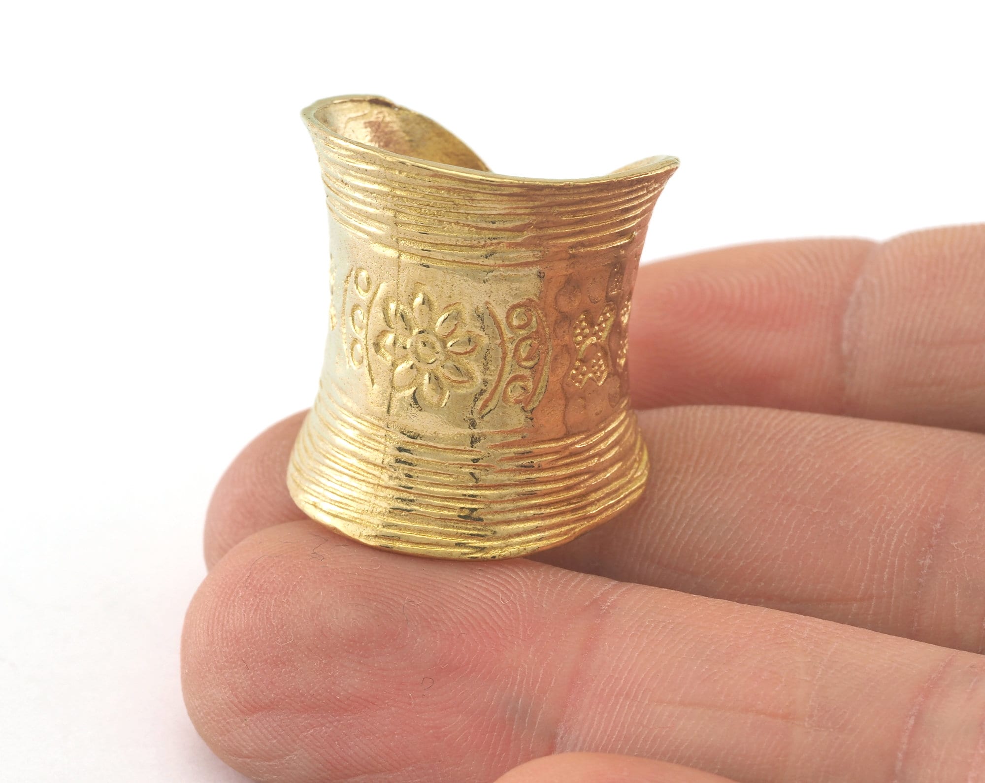 Adjustable Tube Ring Raw brass 16mm 5US inner size OZ2712 Etsy