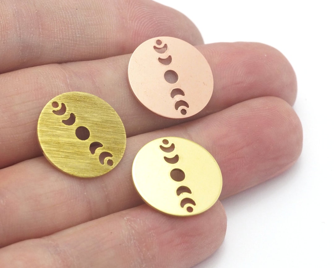 Moon Phase Connector Charms – 22mm Copper & Brass Findings -4468 - Etsy