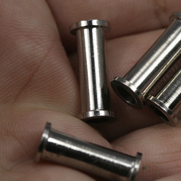 10 pcs 7x17mm (trou 4mm) cylindre en laiton nickelé industriel entretoise en laiton perle bab4 1092