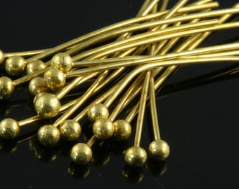 Ball head pin 100 mm 23 gauge( 0,6 mm ) raw brass Head Pin Ball end 10023HB-27