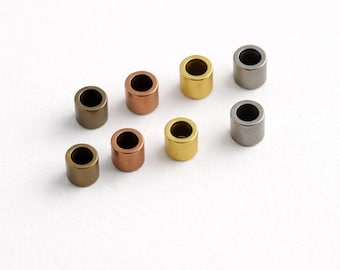 2.5x2.5mm Brass Crimp Tube Bead – Raw Copper, Antique Bronze, Gold Tone, Nickel – Micro Crimp Spacer for Jewelry Making 1401