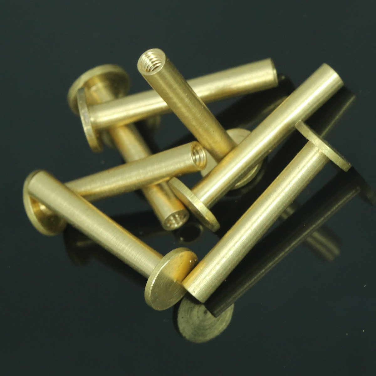 36 pcs 26x9 mm raw brass studs screw rivets chicago screw / Etsy