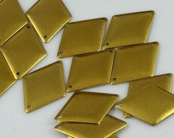 Raw Brass 16x24mm equilateral quadrangle shape charms 2 loop connector,Findings 24R-44