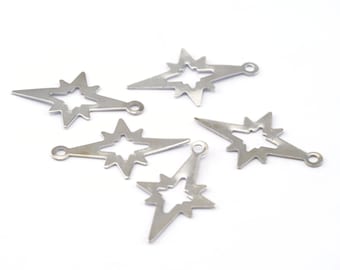 North Star Nickel frei (silberfarben) Messing 21 mm Charms, Zubehör 559-42.5