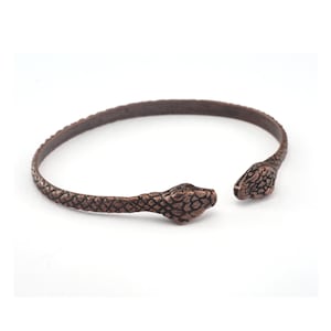 Snake Bracelet Antique Copper Tone Brass (64mm inner size - Adjustable ) 3159