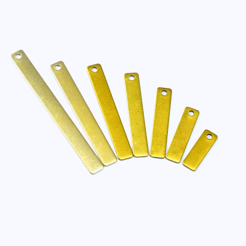rectangle 1 hole raw Brass 5x15 mm charms findings 1578R-15-44 tmlp